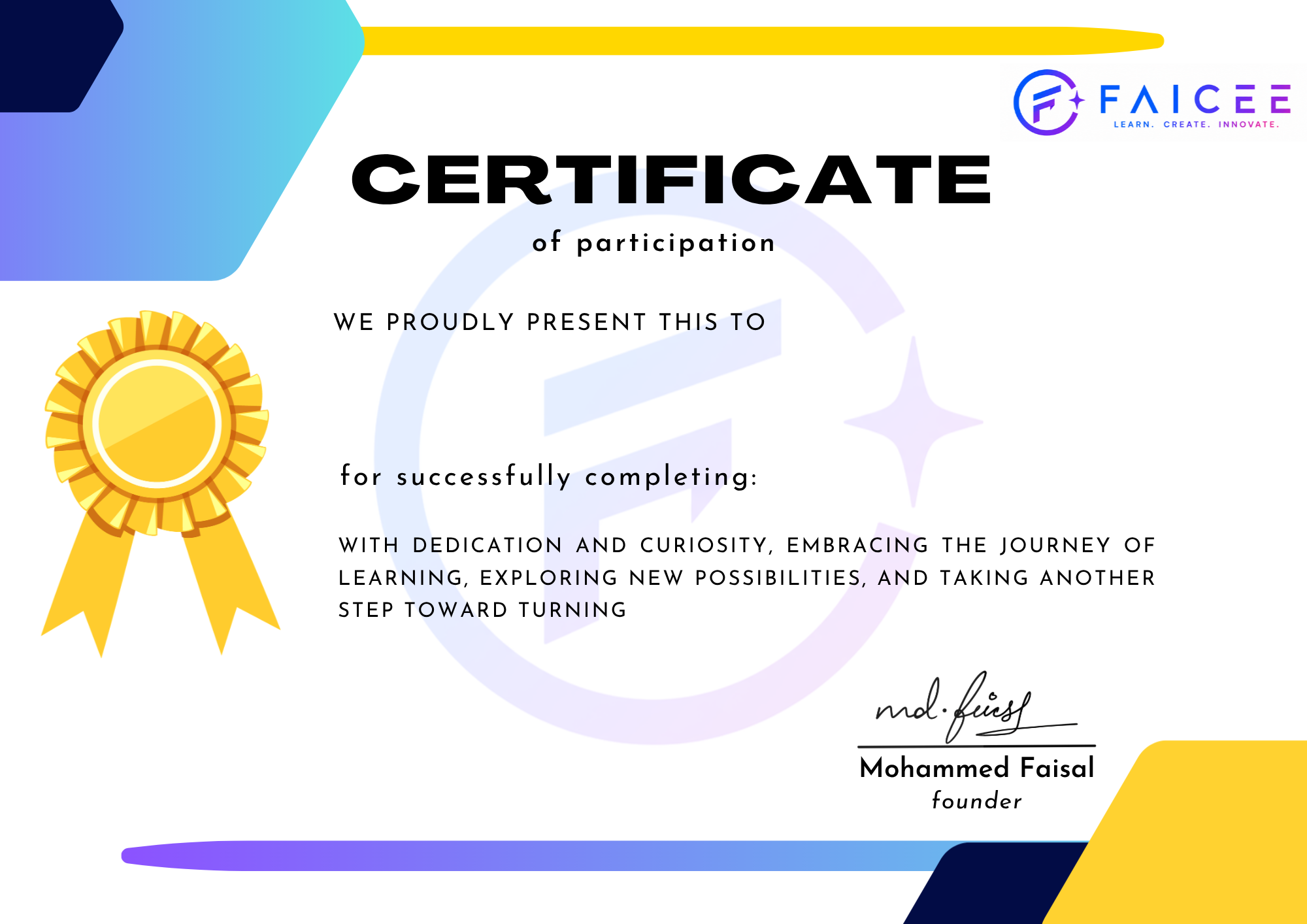 FAICEE Certificate
